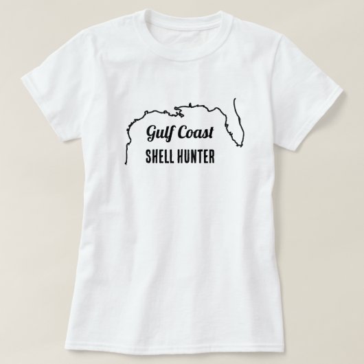 Golfkust Schelpenjager – Dames T-shirt voor Schelp (Design voorkant)