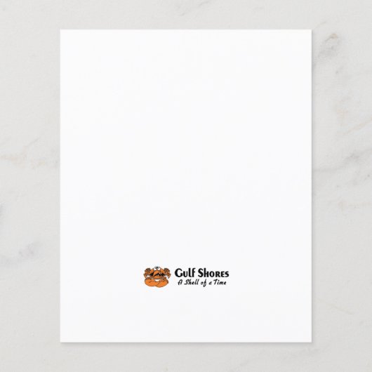 Golfkust Stranden Alabama Krab Flyer (Achterkant)