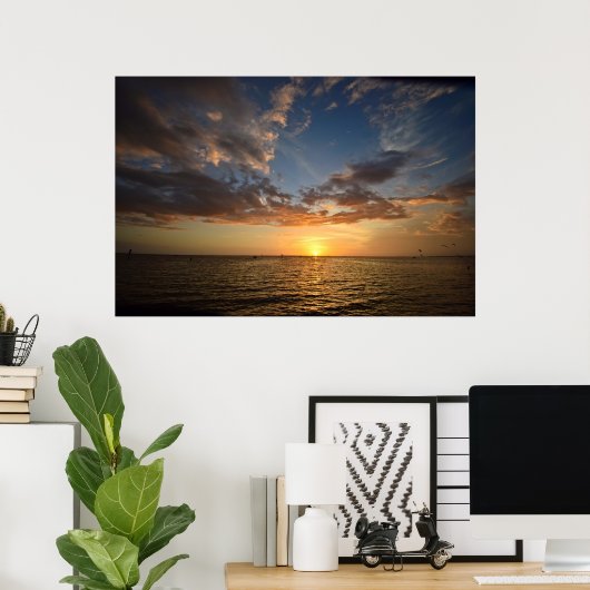 Golfkust - Sunset - Poster van Florida (Thuiskantoor)