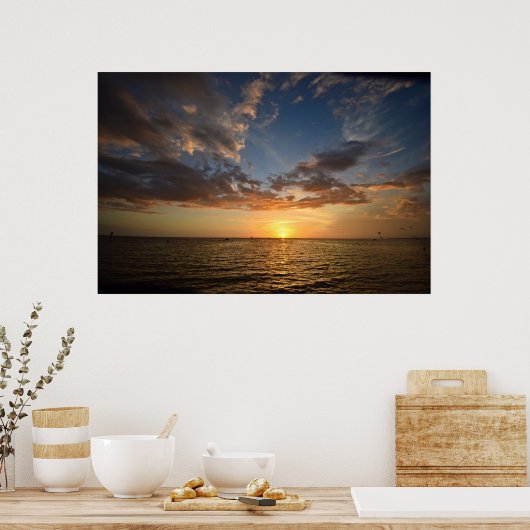 Golfkust - Sunset - Poster van Florida (Keuken)