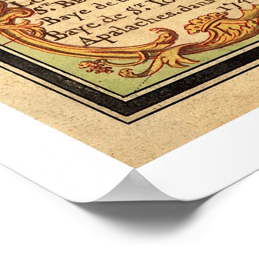 Golfkust van de VS kaart 1747 Poster (Hoek)