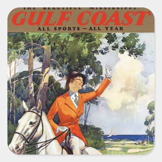 Golfkust Vierkante Sticker (Voorkant)