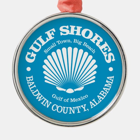 Golfkust (zeeschelp) metalen ornament (Voorkant)