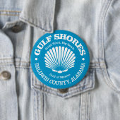 Golfkust (zeeschelp) ronde button 4,0 cm (In situ)