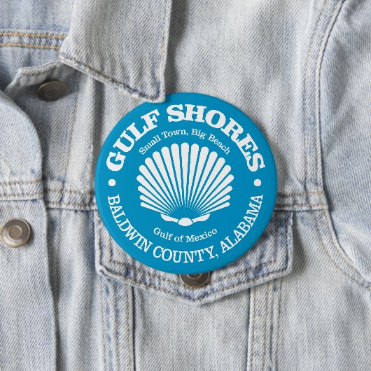 Golfkust (zeeschelp) ronde button 4,0 cm (In situ)