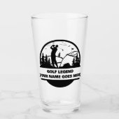 Golflegende gepersonaliseerd bierglas voor golfers glas (Voorkant)