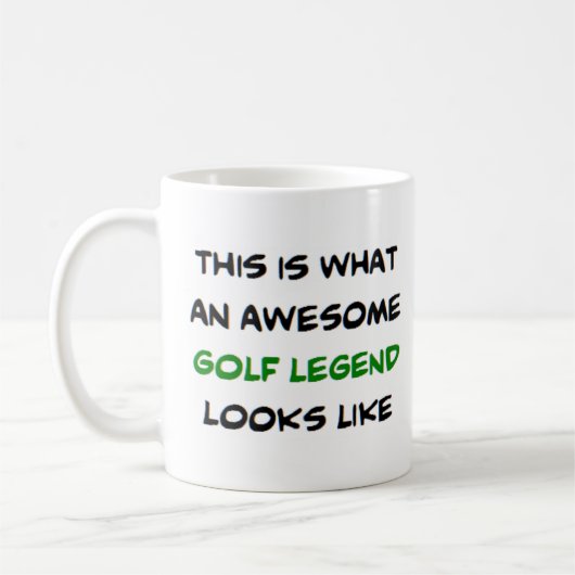 golflegende, geweldige koffiemok (Links)