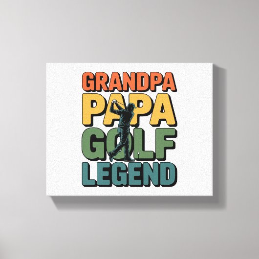 Golflegende Opa Papa Canvas Afdruk (Voorkant)
