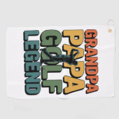 Golflegende Opa Papa Golfhanddoek (Horizontaal)