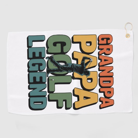 Golflegende Opa Papa Golfhanddoek (Horizontaal)