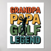 Golflegende Opa Papa Poster (Voorkant)