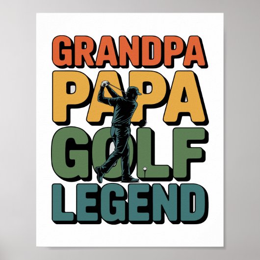 Golflegende Opa Papa Poster (Voorkant)