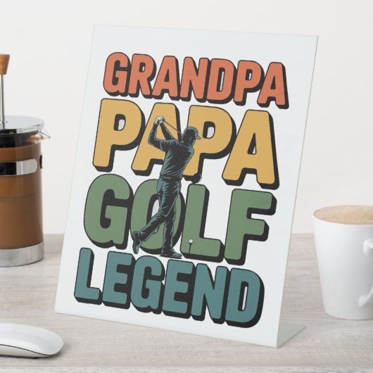 Golflegende Opa Papa Reclamebord Met Voetstuk (Insitu)