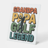 Golflegende Opa Papa Reclamebord Met Voetstuk (Voorkant)