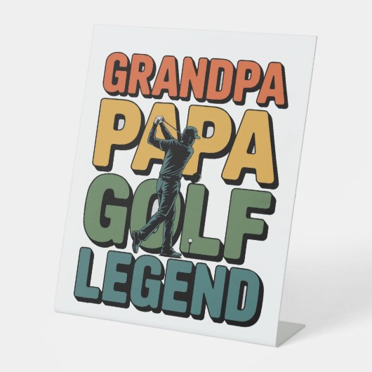 Golflegende Opa Papa Reclamebord Met Voetstuk (Voorkant)