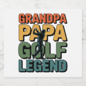 Golflegende Opa Papa Sparkling Wijnetiket (Enkel label)