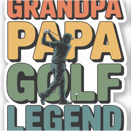 Golflegende Opa Papa Sticker (Voorkant)