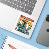 Golflegende Opa Papa Sticker (Laptop met iPhone)