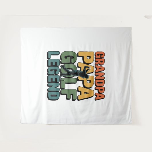 Golflegende Opa Papa Wandkleed (Voorkant (horizontaal))