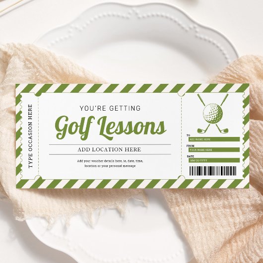 Golfles Golf Cadeaubon Kaart