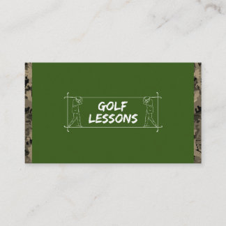 Golflessen Leraar Instructeur Coach Camouflage Visitekaartje