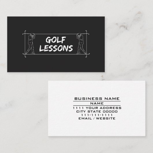 Golflessen Leraar Instructeur Coach Instructie Visitekaartje (Voorkant / Achterkant)