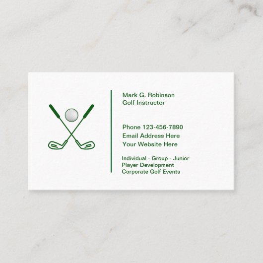 Golflessen Logo Design Visitekaartje (Voorkant)