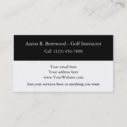 Golflessen Visitekaartjes (Achterkant)