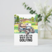 Golfleven is beter als je aan het golfen bent briefkaart (Staand voorkant)