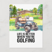 Golfleven is beter als je aan het golfen bent briefkaart (Voorkant)