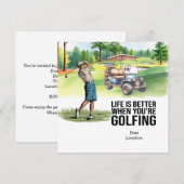 Golfleven is beter als je aan het golfen bent kaart (Voorkant / Achterkant)