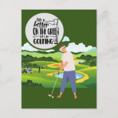 Golfleven is beter op groene golfer-uitnodiging briefkaart (Voorkant)