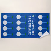 Golfliefhebber Balls & T - shirts Blue Beach Handd Strandlaken (Voorkant)