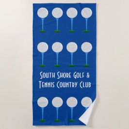 Golfliefhebber Balls & T - shirts Blue Beach Handd Strandlaken