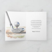 Golfliefhebbers Waterverf Kunstverjaardag Kaart (Binnen)