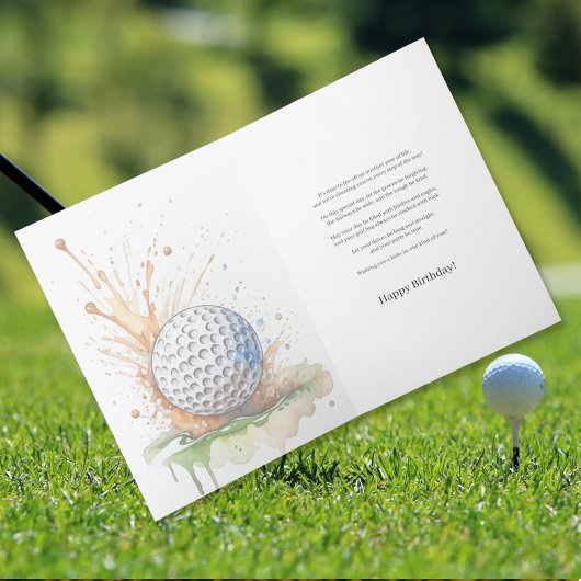 Golfliefhebbers Waterverf Paint Art Verjaardag Kaart