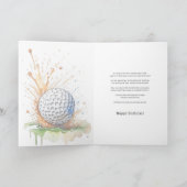 Golfliefhebbers Waterverf Paint Art Verjaardag Kaart (Binnen)
