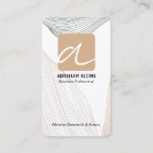 Golflijnpatroon | Monogram schrift | Elegant Visitekaartje (Voorkant)