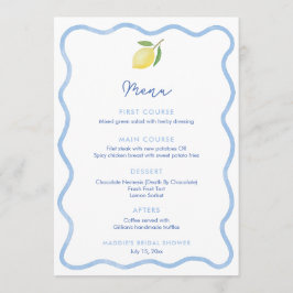 Golflijnrand citroen huwelijksfeest plaatskaart menu