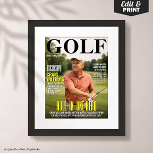 Golfmagazine-omslag, leuk golfgeschenk voor hole-i poster