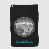 Golfmanjas en wapenschild van Alaska Golfhanddoek (Voorkant)