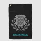 Golfmantel Estland en Estse wapenschild/vlag Golfhanddoek (Voorkant)