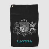 Golfmantel Letland en Letse wapenschild / vlag Golfhanddoek (Voorkant)