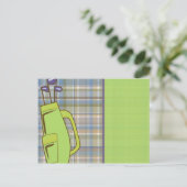 golfmatje met tas briefkaart (Staand voorkant)