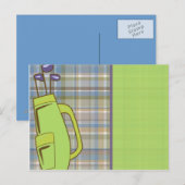 golfmatje met tas briefkaart (Voorkant / Achterkant)