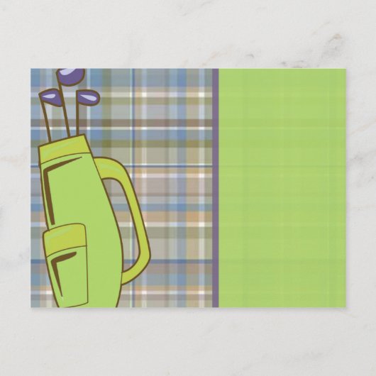 golfmatje met tas briefkaart (Voorkant)