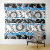 Golfmechanisme – Abstract Extra-Groot Wandtapijt Wandkleed (In Situ (horizontaal))