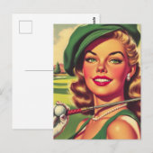  golfmeisje briefkaart (Voorkant / Achterkant)