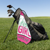Golfmeisje Gepersonaliseerd Golfhanddoek (Groen)