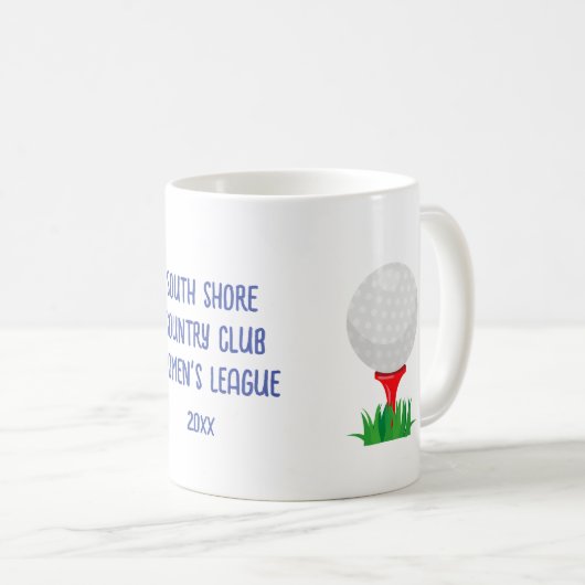 Golfmeisje Gepersonaliseerd Koffie Mok (Voorkant rechts)